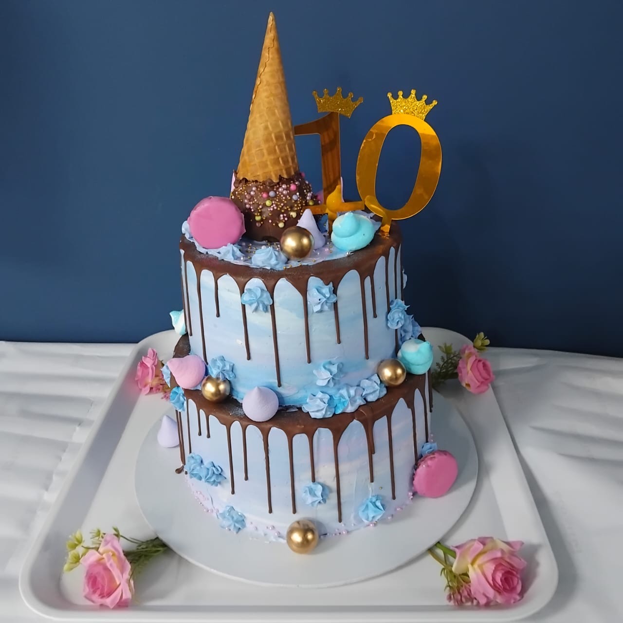 Ice Cream Drip Two-Tier Cake — MN-010